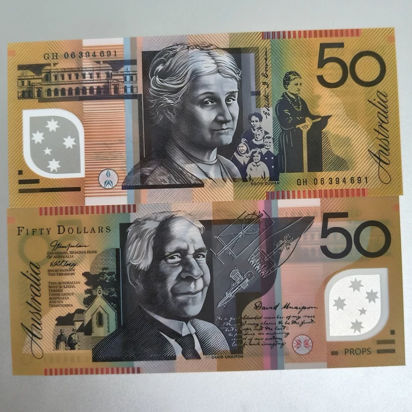 Australian $50 prop note front and back