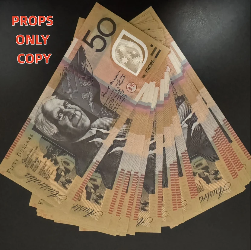 Australian $50 prop notes stack
